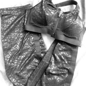 NWT VS Leopard Sports Bra 34C & Mesh Leggings